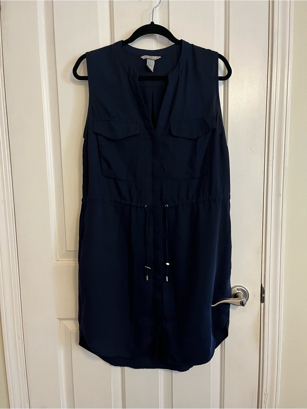 5 for $30 H&M Sleeveless Drawstring Midi Dress - Navy Blue